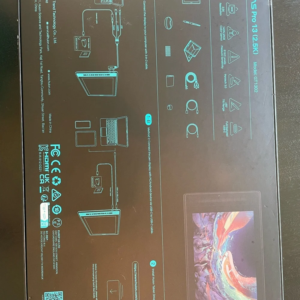 New! Huion Kamvas Pro 13(2.5k) drawing tablet